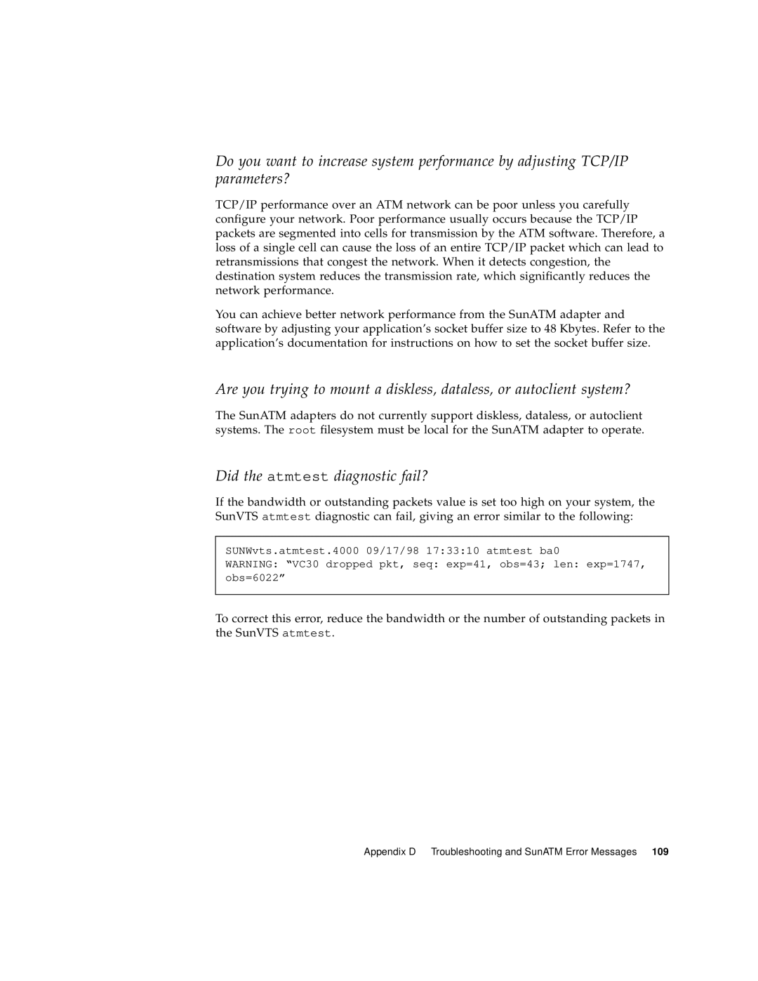 Sun Microsystems 3U manual Did the atmtest diagnostic fail? 