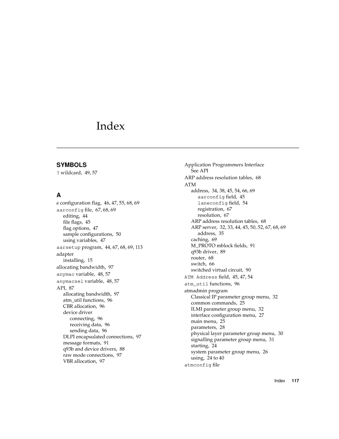 Sun Microsystems 3U manual Index, Symbols 