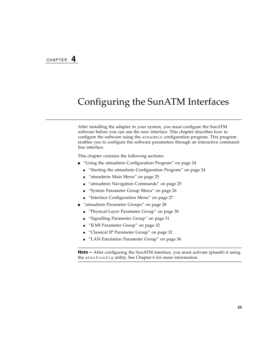 Sun Microsystems 3U manual Configuring the SunATM Interfaces 