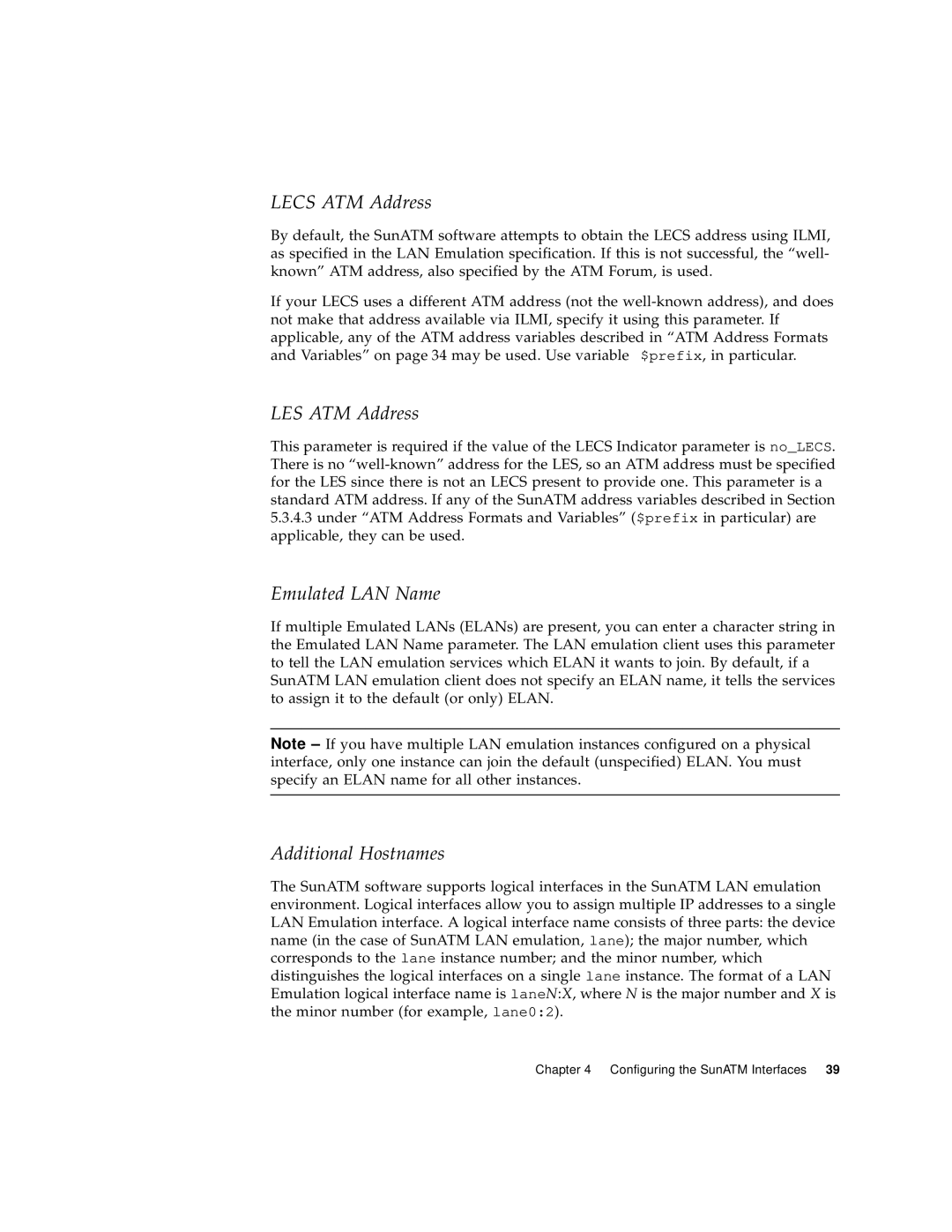 Sun Microsystems 3U manual Lecs ATM Address 