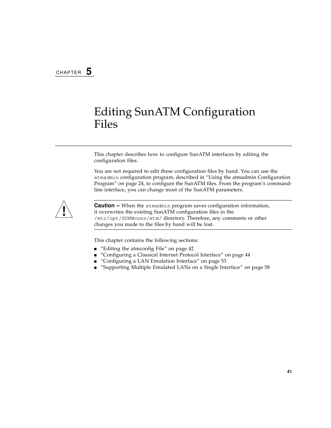 Sun Microsystems 3U manual Editing SunATM Configuration Files 