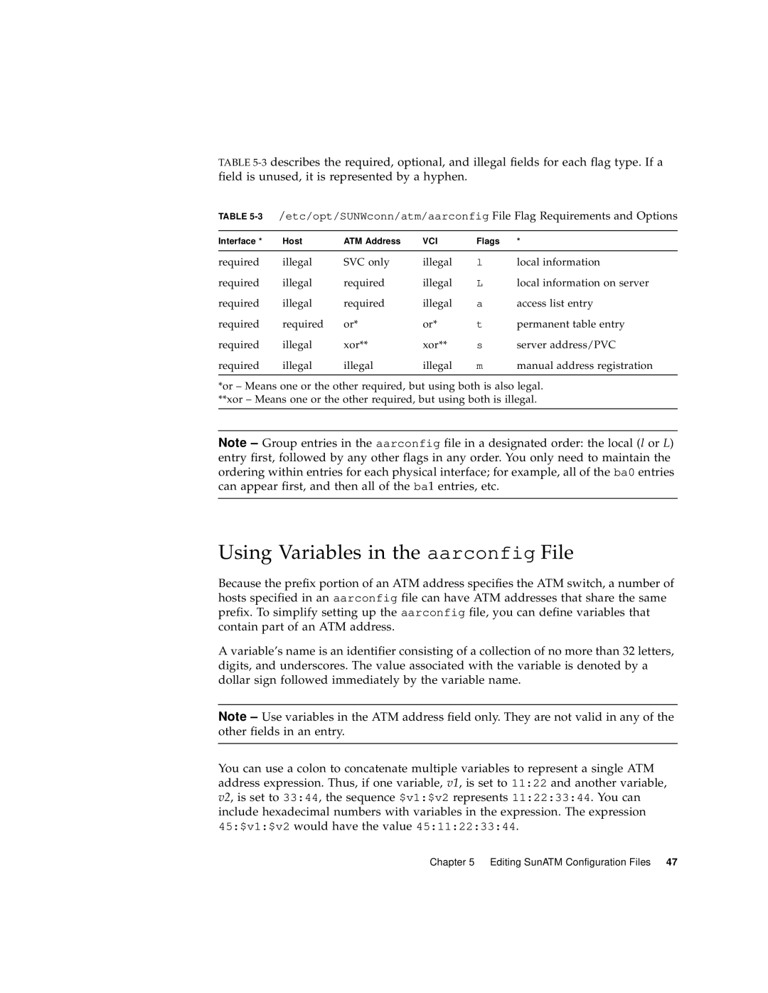 Sun Microsystems 3U manual Using Variables in the aarconfig File 