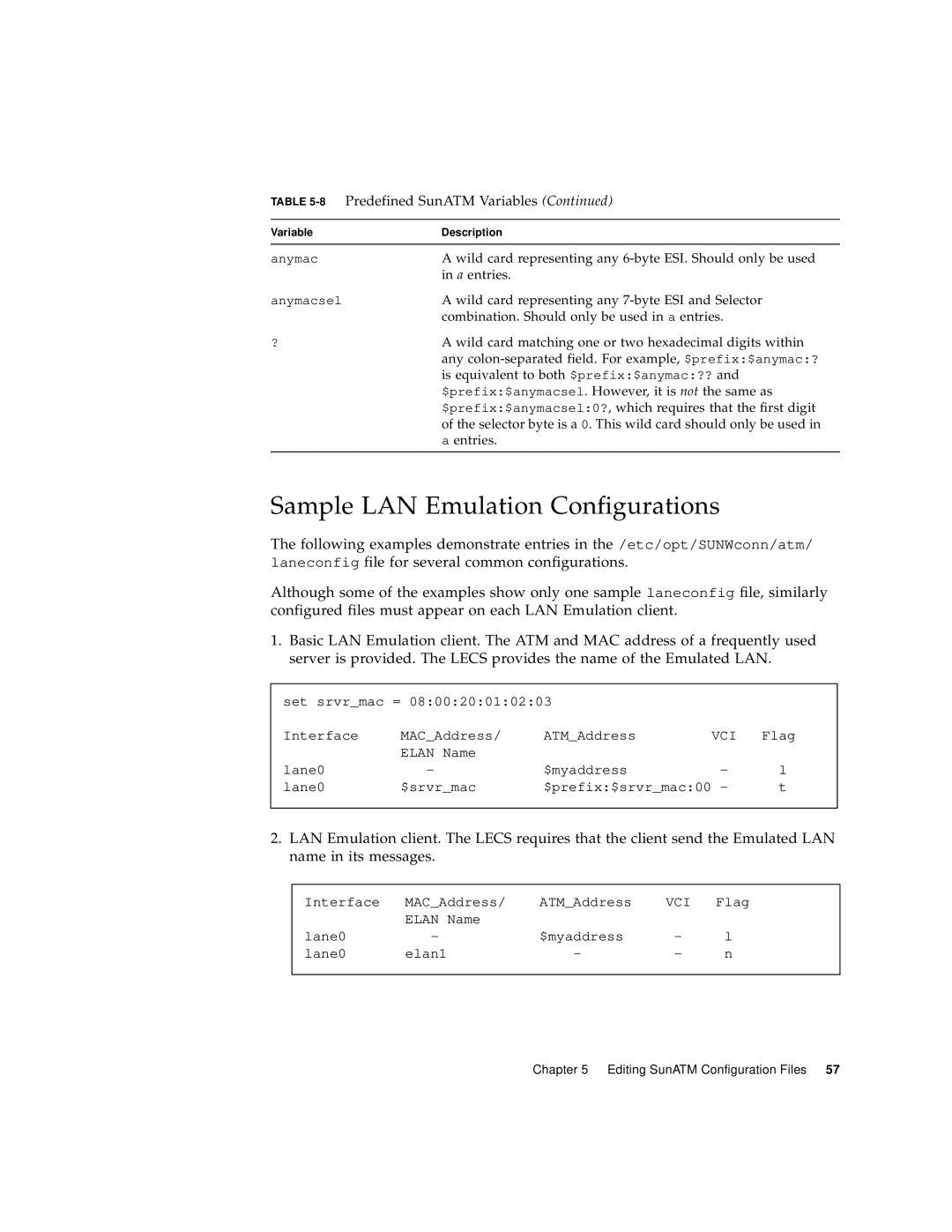 Sun Microsystems 3U manual Sample LAN Emulation Configurations 