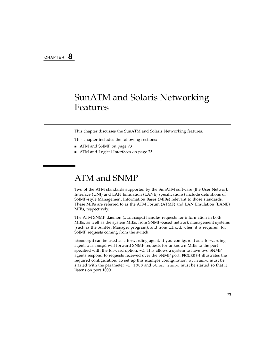 Sun Microsystems 3U manual SunATM and Solaris Networking Features, ATM and Snmp 