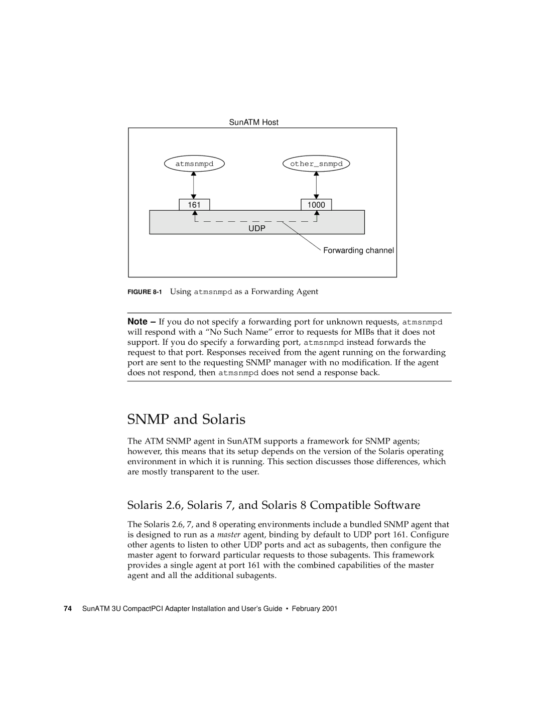 Sun Microsystems 3U manual Snmp and Solaris, Solaris 2.6, Solaris 7, and Solaris 8 Compatible Software 