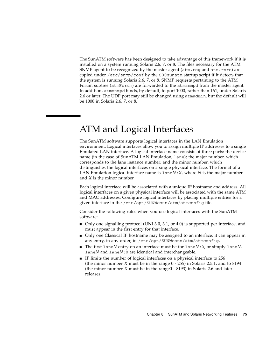 Sun Microsystems 3U manual ATM and Logical Interfaces 