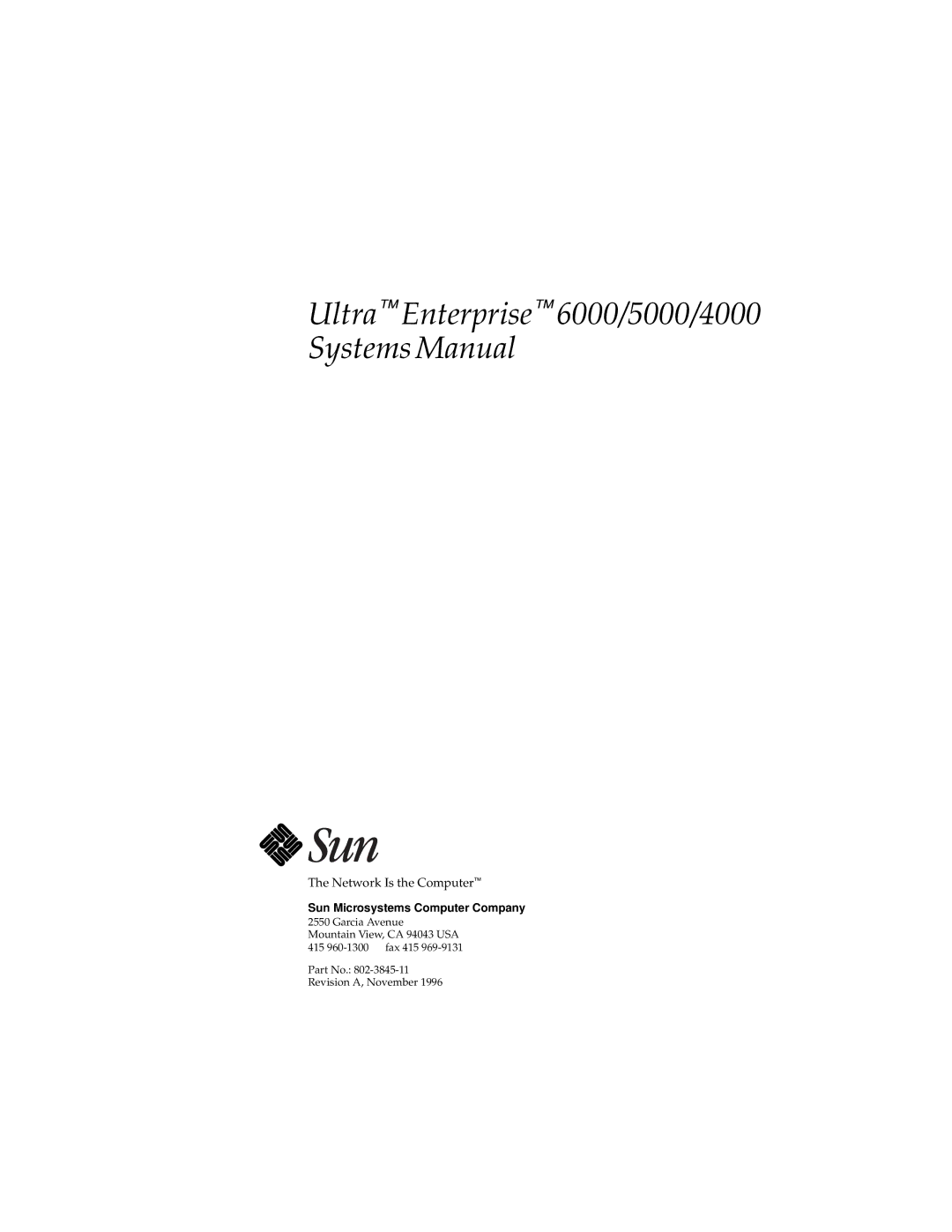 Sun Microsystems manual Sun Enterprise 4000 System Centerplane Upgrade Guide 