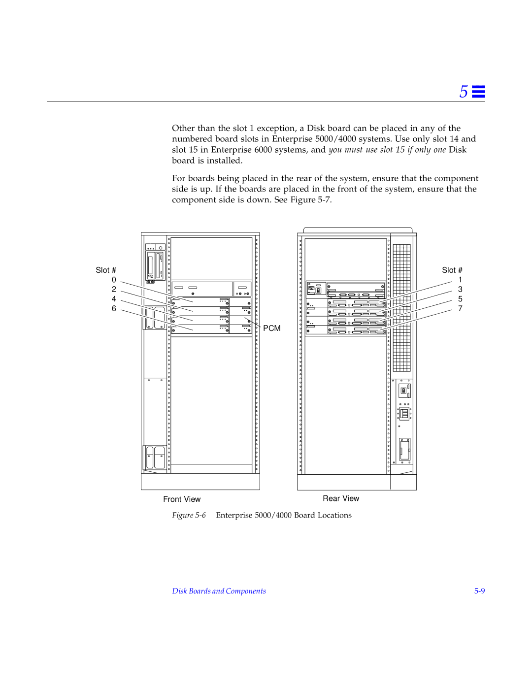 Sun Microsystems 6000 manual 6Enterprise 5000/4000 Board Locations 