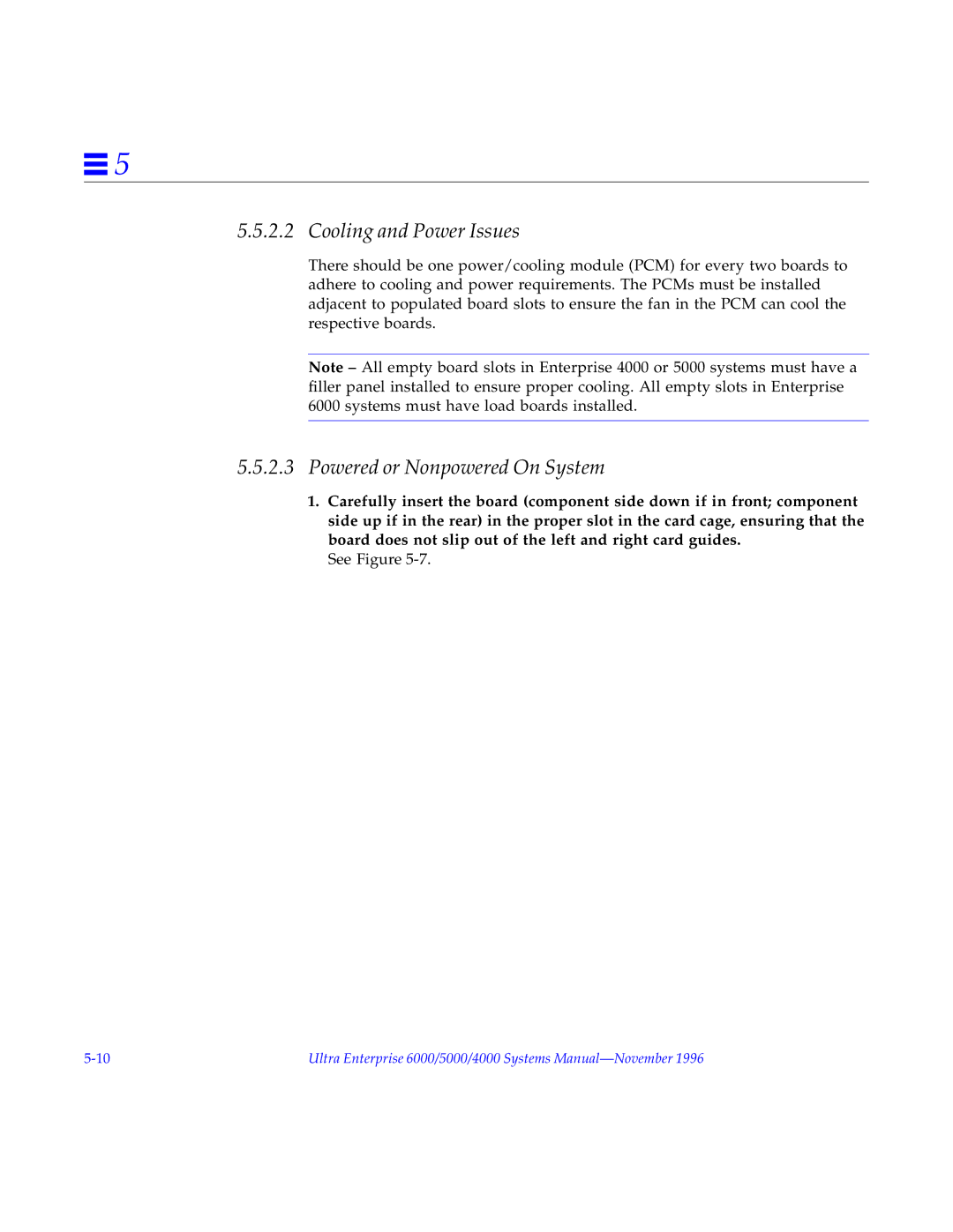 Sun Microsystems 5000, 4000, 6000 manual Cooling and Power Issues 