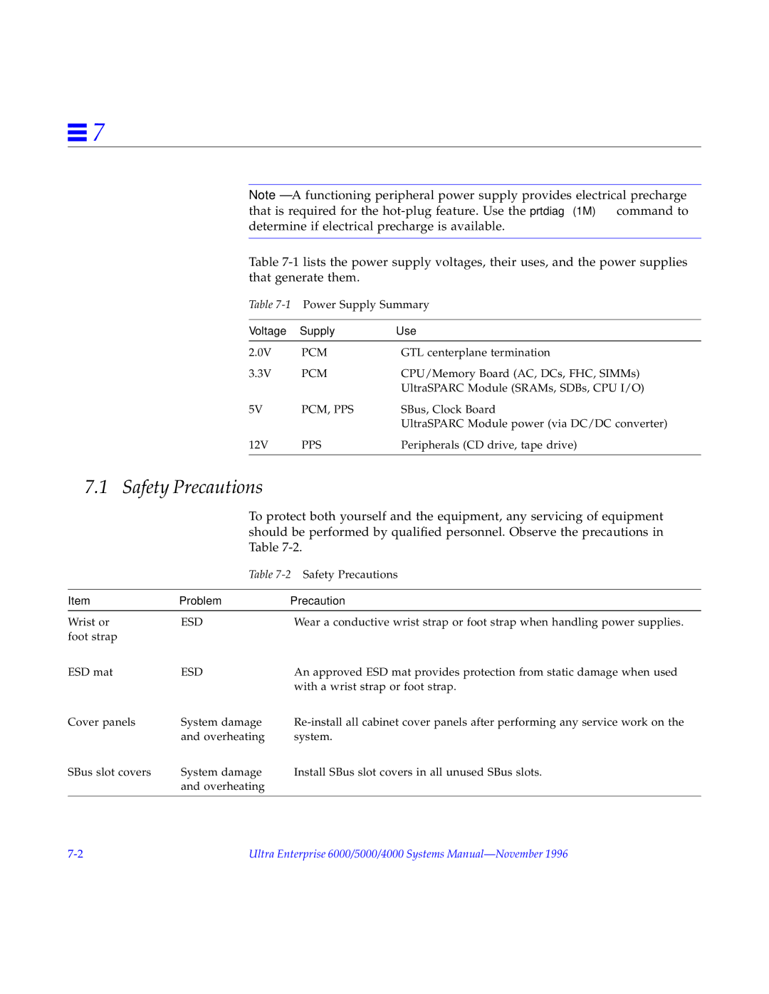 Sun Microsystems 6000, 4000, 5000 manual Voltage Supply Use 