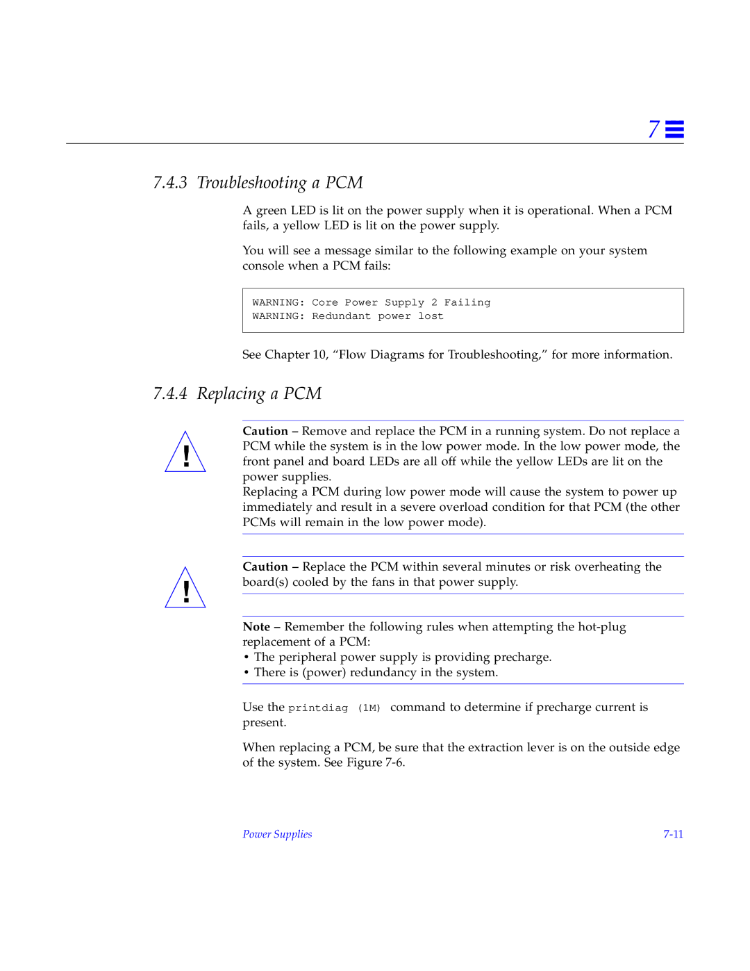 Sun Microsystems 6000, 4000, 5000 manual Troubleshooting a PCM, Replacing a PCM 