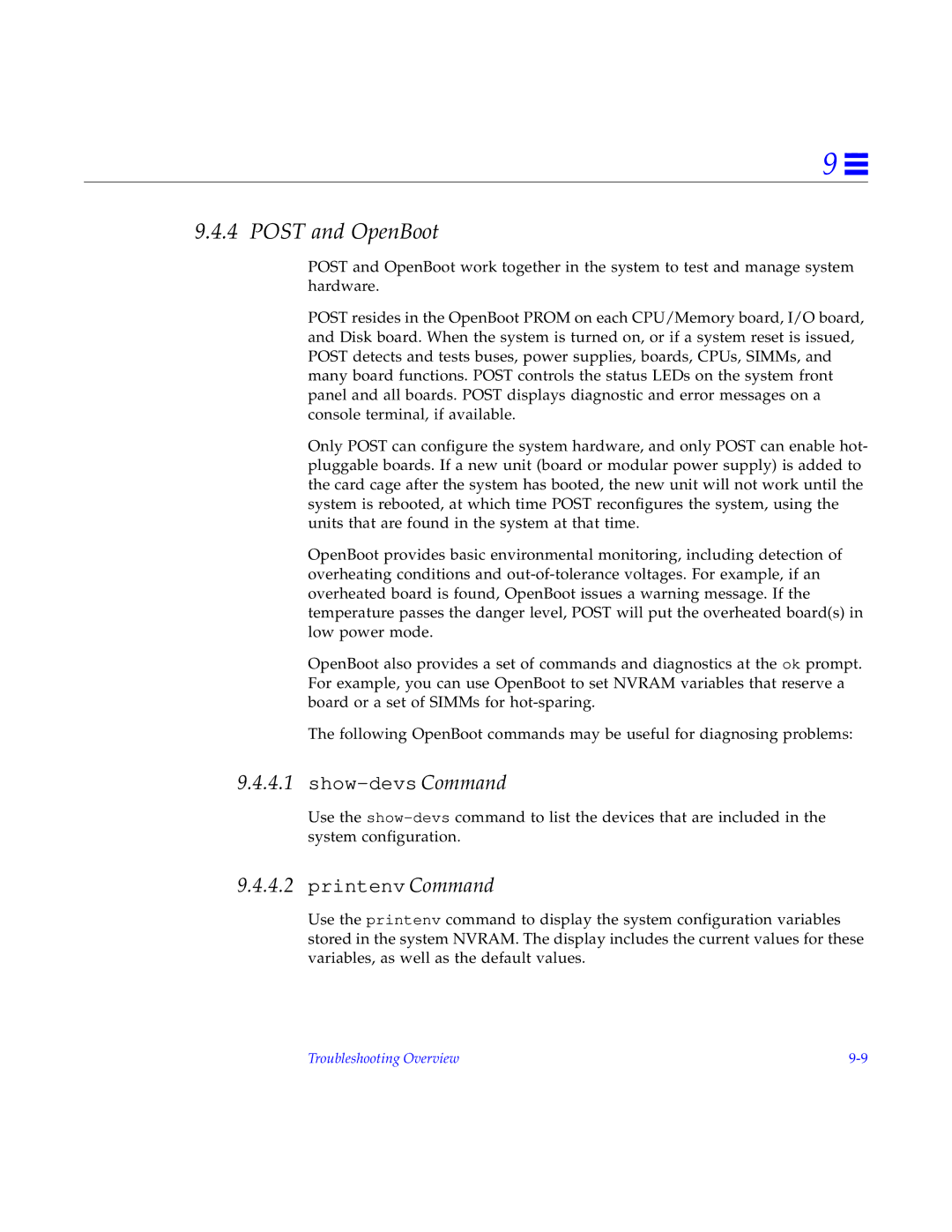 Sun Microsystems 5000, 4000, 6000 manual Post and OpenBoot, Show-devs Command 