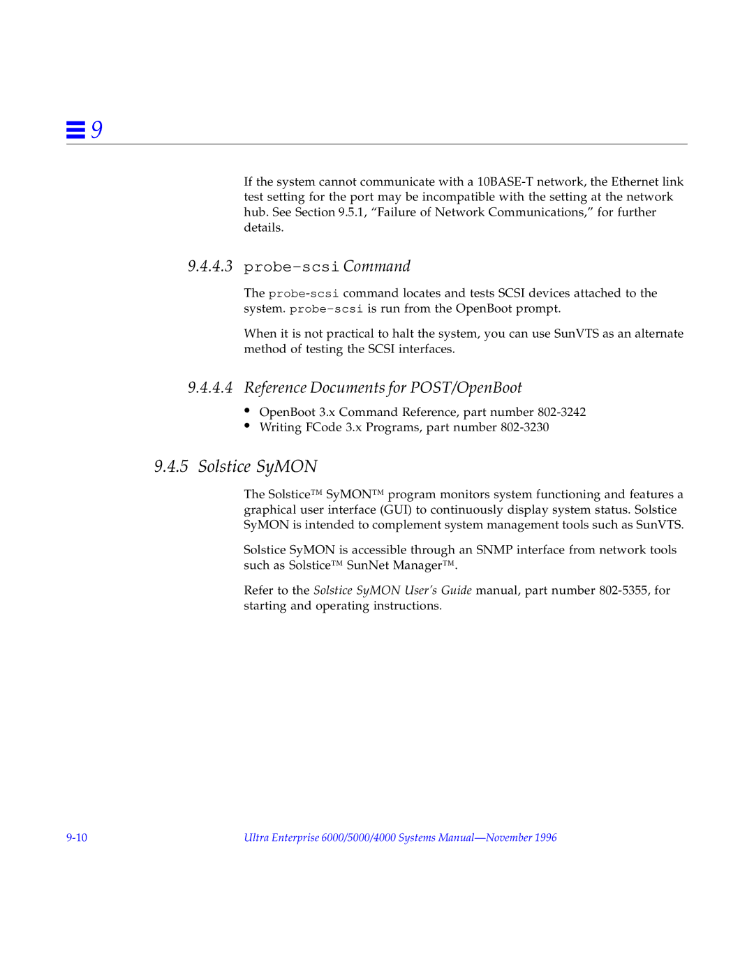 Sun Microsystems 6000, 4000, 5000 manual Solstice SyMON, Reference Documents for POST/OpenBoot 