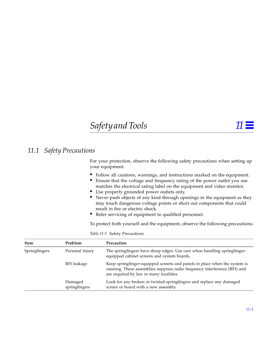 Sun Microsystems 5000, 4000, 6000 manual Safety and Tools, Safety Precautions 