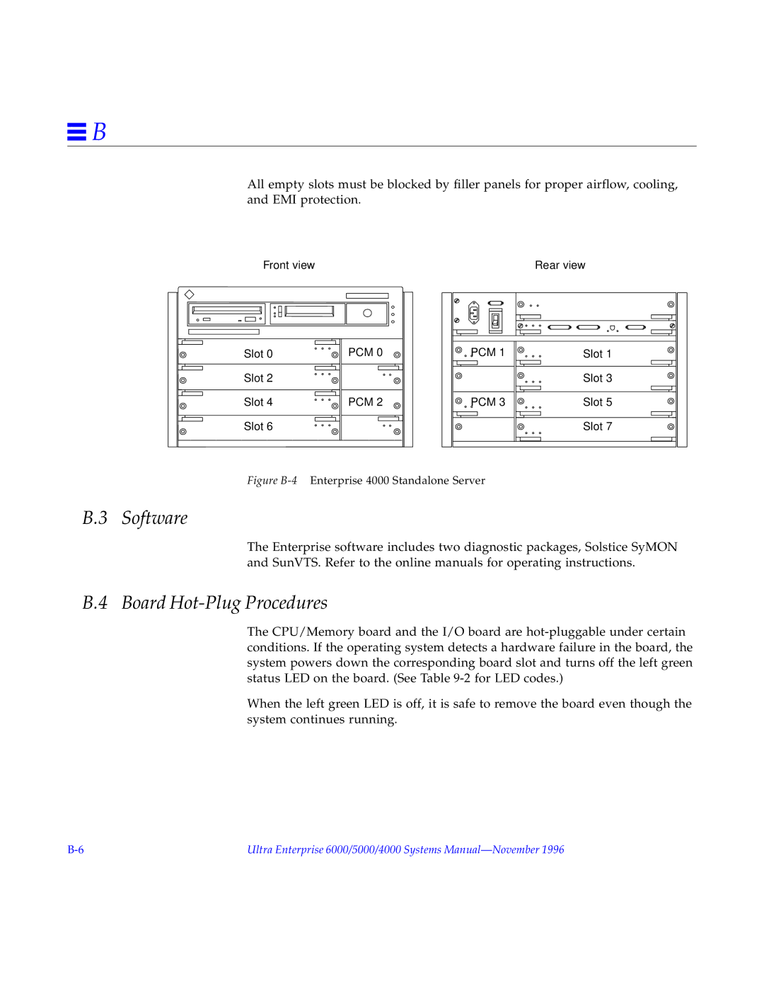 Sun Microsystems 6000, 4000, 5000 manual Software, Board Hot-Plug Procedures 