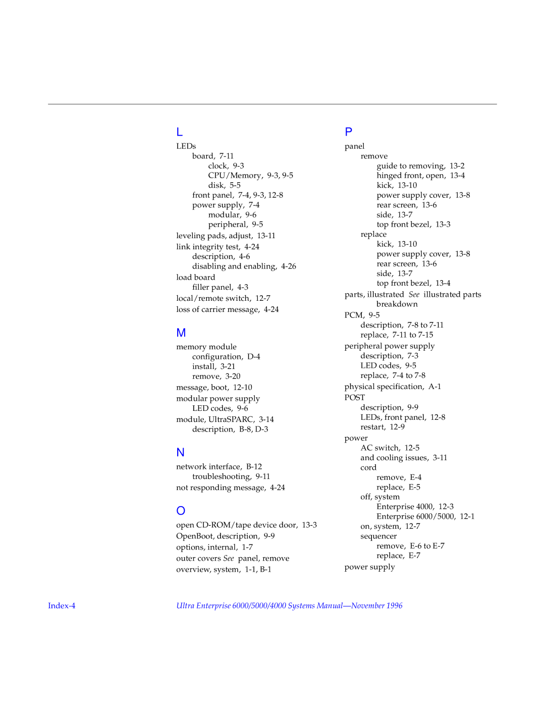 Sun Microsystems 5000, 4000, 6000 manual Index-4 