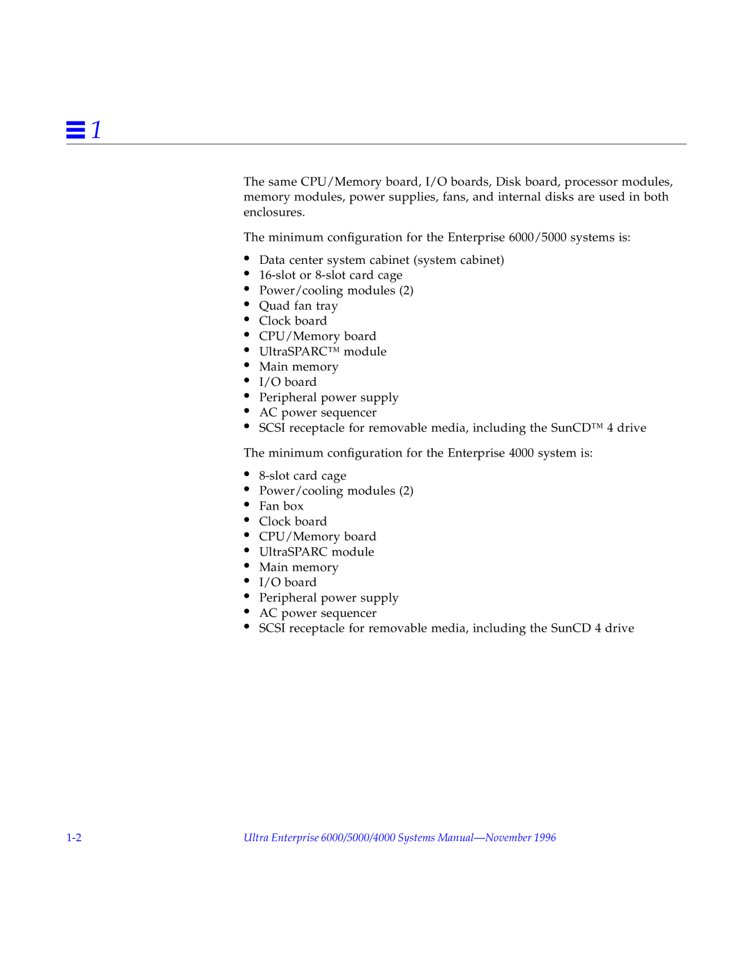 Sun Microsystems manual Ultra Enterprise 6000/5000/4000 Systems Manual-November 