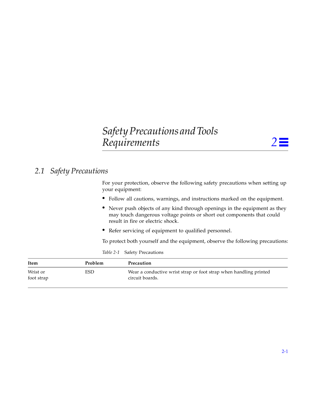 Sun Microsystems 5000, 4000, 6000 manual Safety Precautions and Tools Requirements 