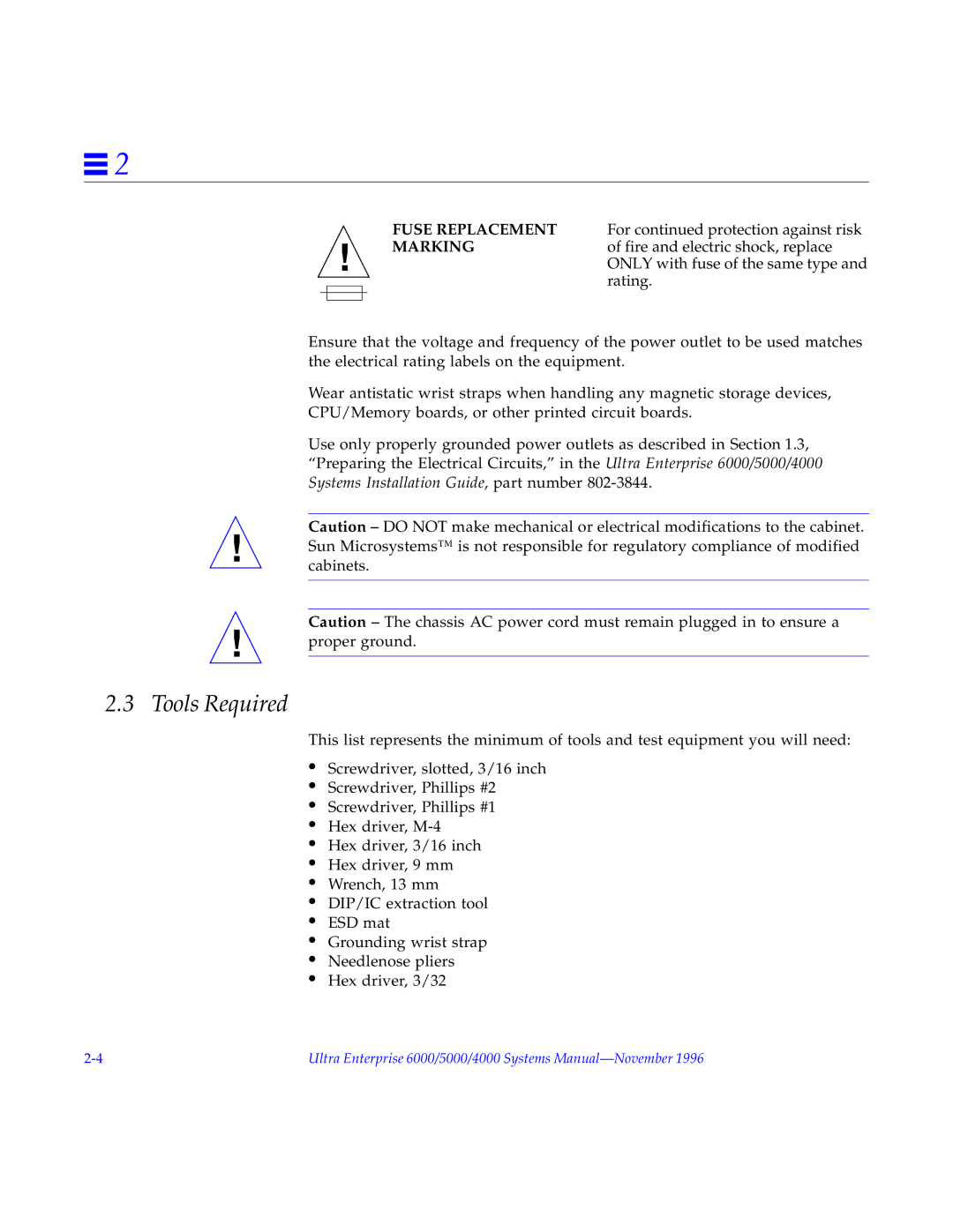 Sun Microsystems 5000, 4000, 6000 manual Tools Required, Marking 