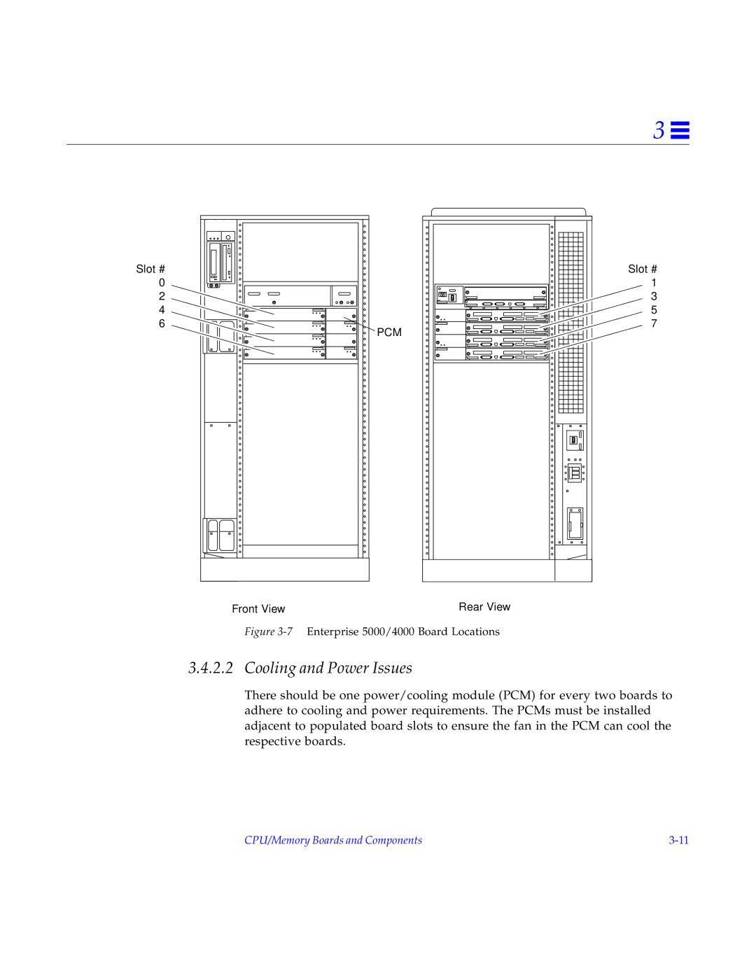 Sun Microsystems 6000 manual Cooling and Power Issues, 7Enterprise 5000/4000 Board Locations 