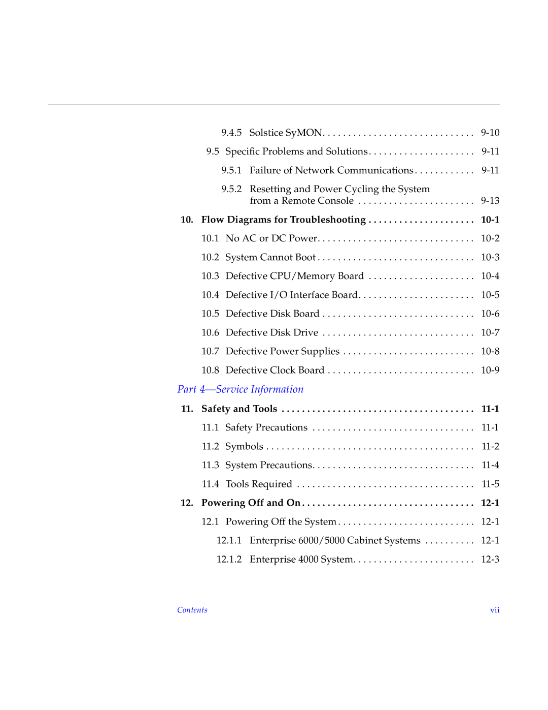 Sun Microsystems 5000, 4000, 6000 manual Part 4-Service Information 