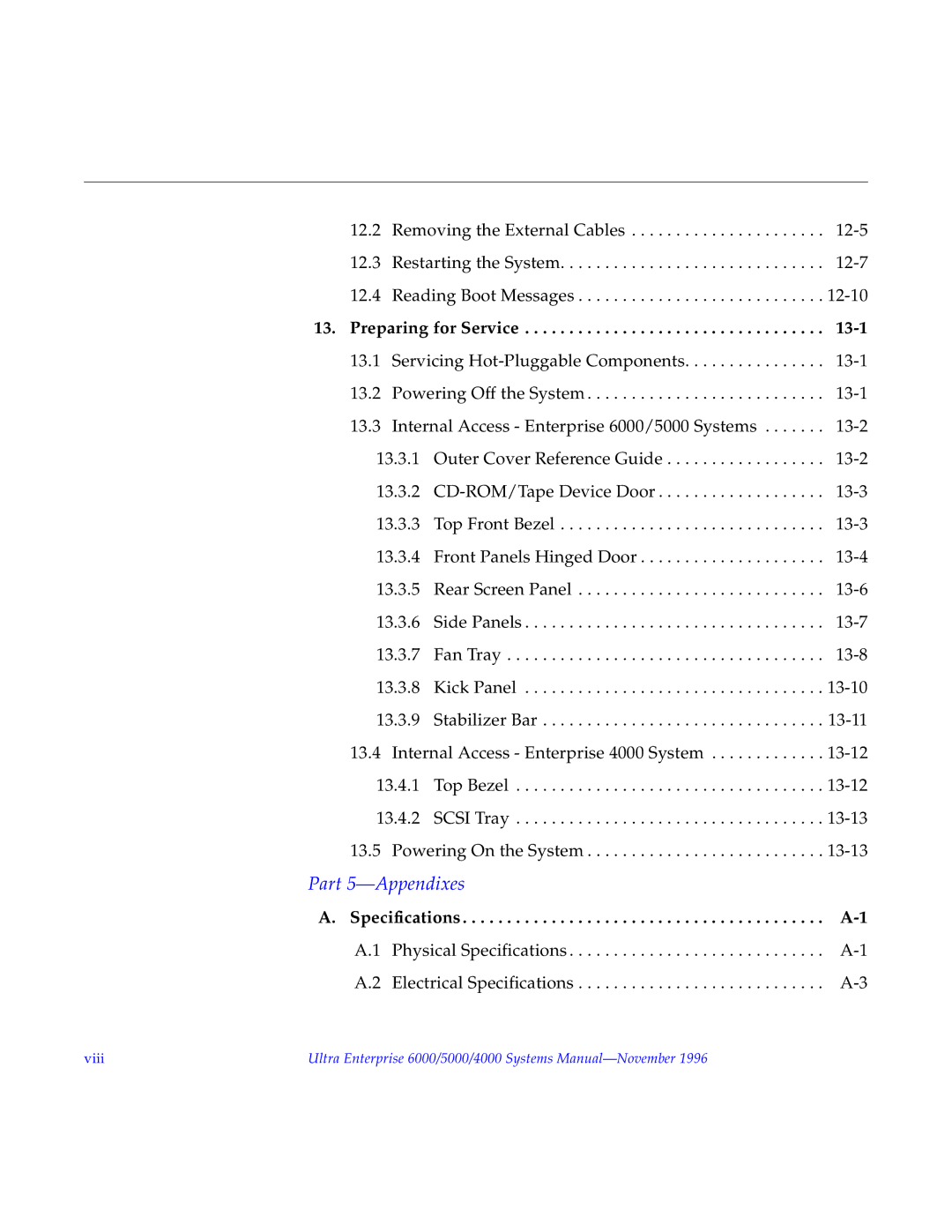 Sun Microsystems 6000, 4000, 5000 manual Part 5-Appendixes 