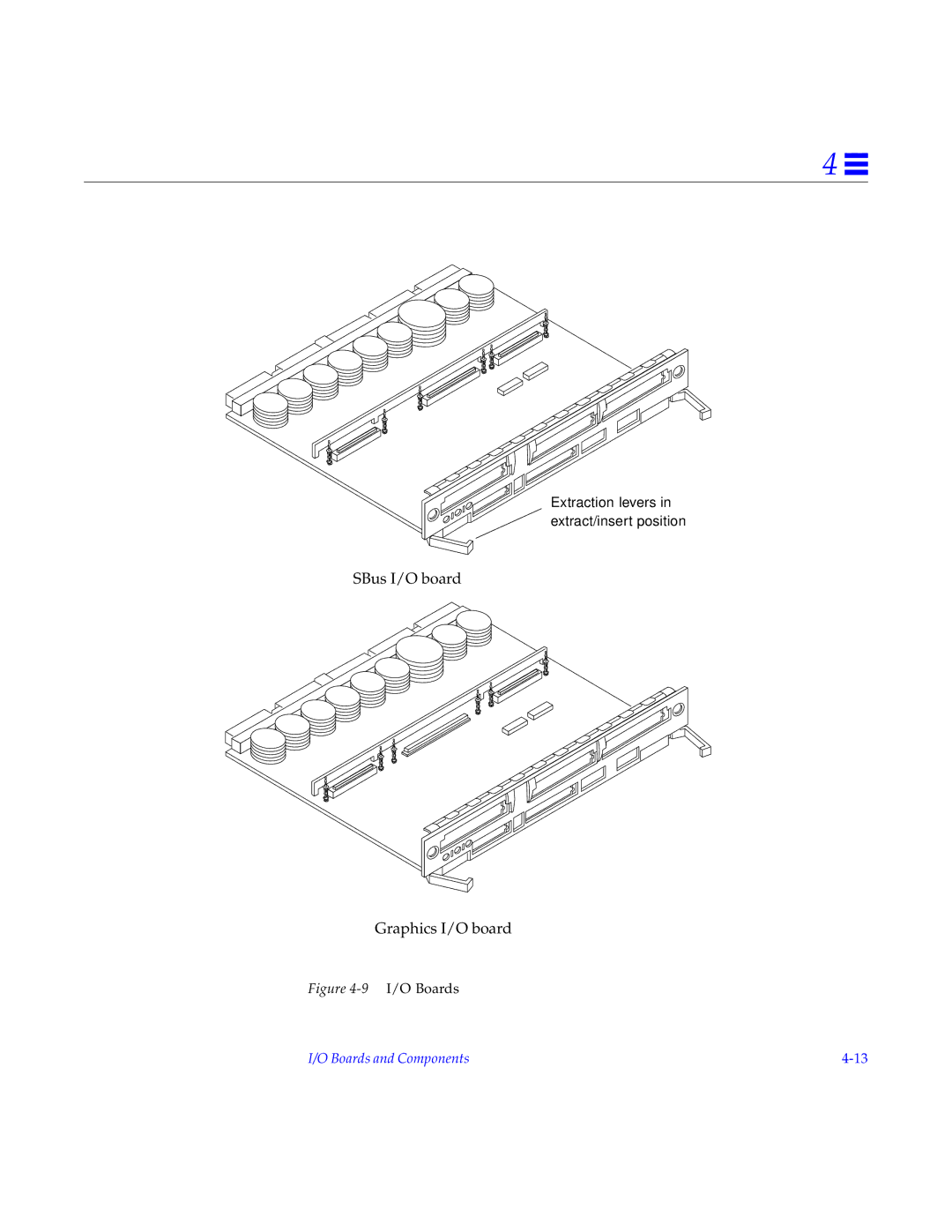 Sun Microsystems 5000, 4000, 6000 manual SBus I/O board Graphics I/O board 
