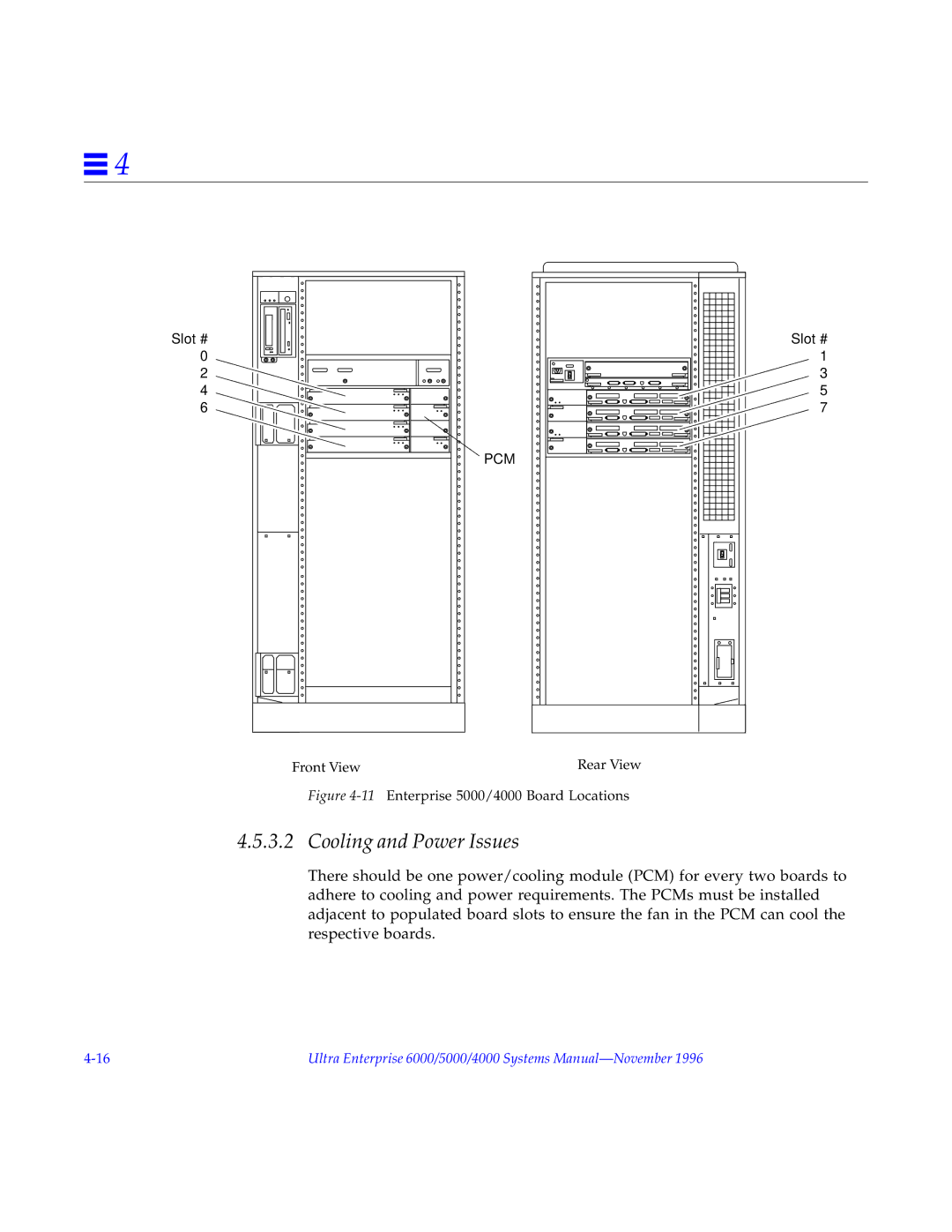 Sun Microsystems 6000 manual 11Enterprise 5000/4000 Board Locations 