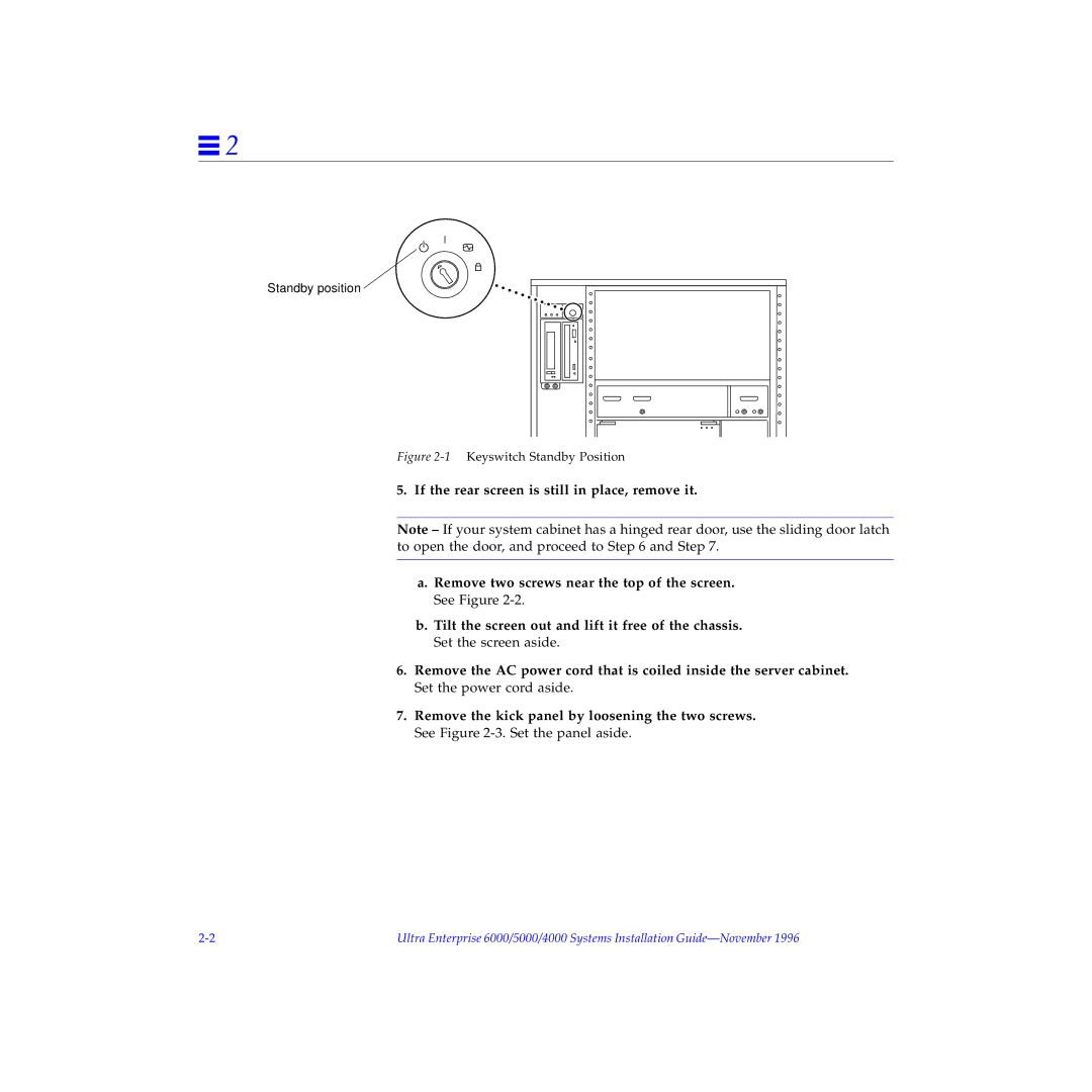 Sun Microsystems 5000, 4000, 6000 manual Standby position 