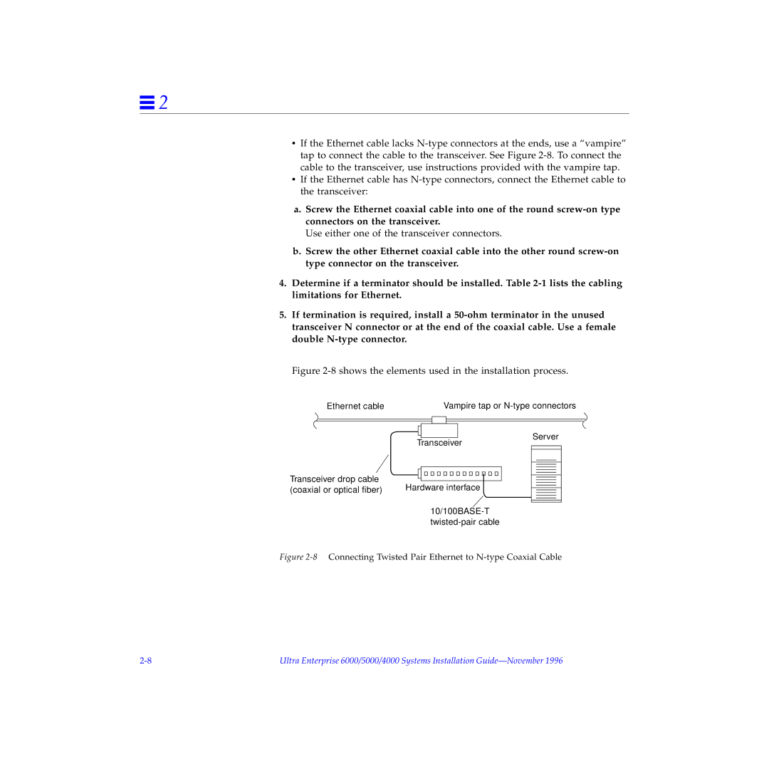 Sun Microsystems 5000, 4000, 6000 manual Shows the elements used in the installation process 