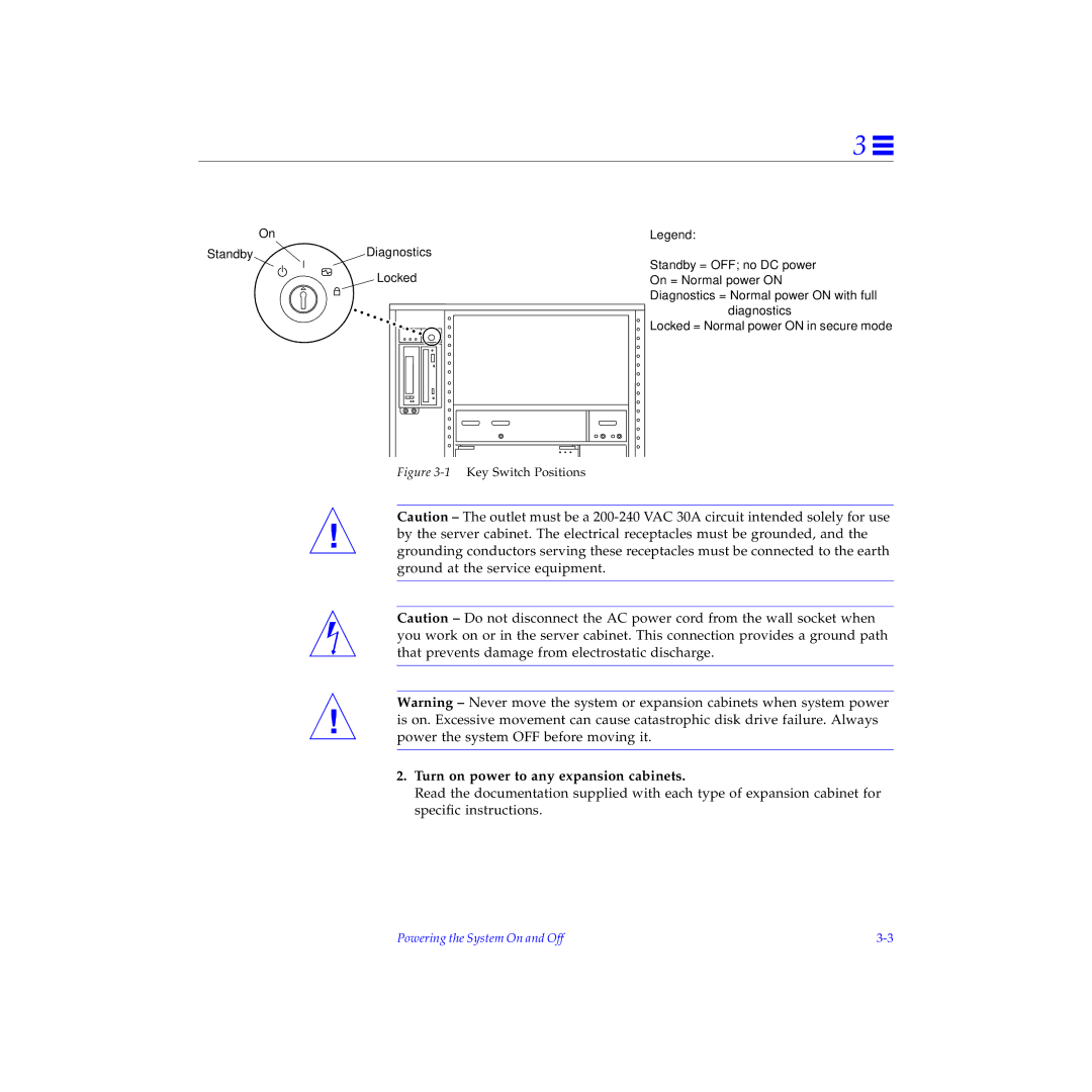 Sun Microsystems 5000, 4000, 6000 manual Turn on power to any expansion cabinets 