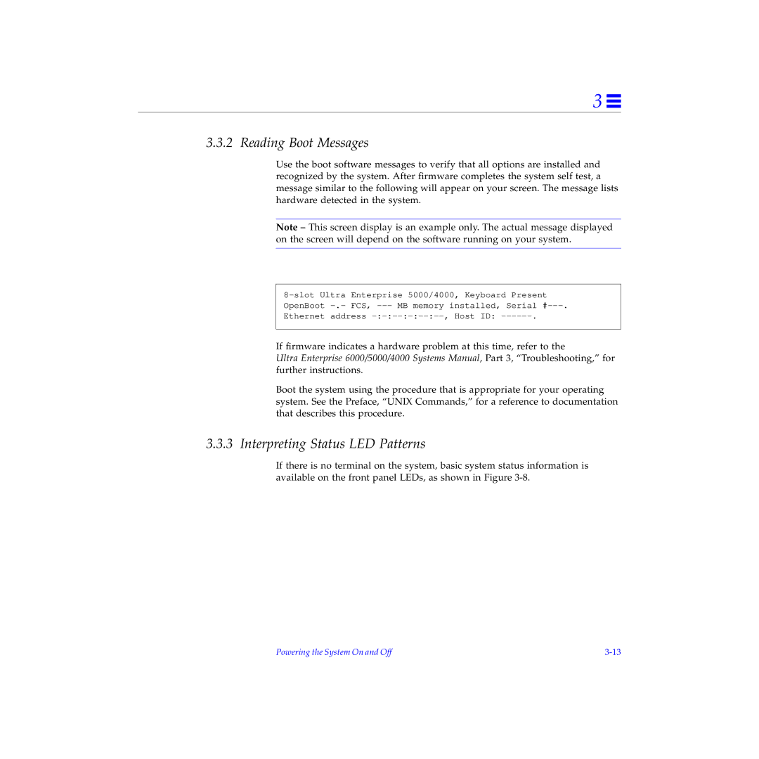 Sun Microsystems 6000, 4000, 5000 manual Reading Boot Messages 