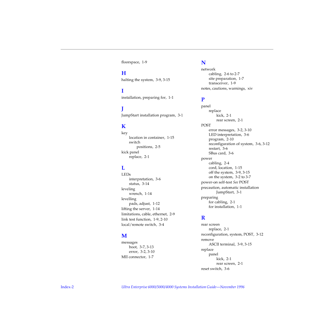 Sun Microsystems 6000, 4000, 5000 manual Post 