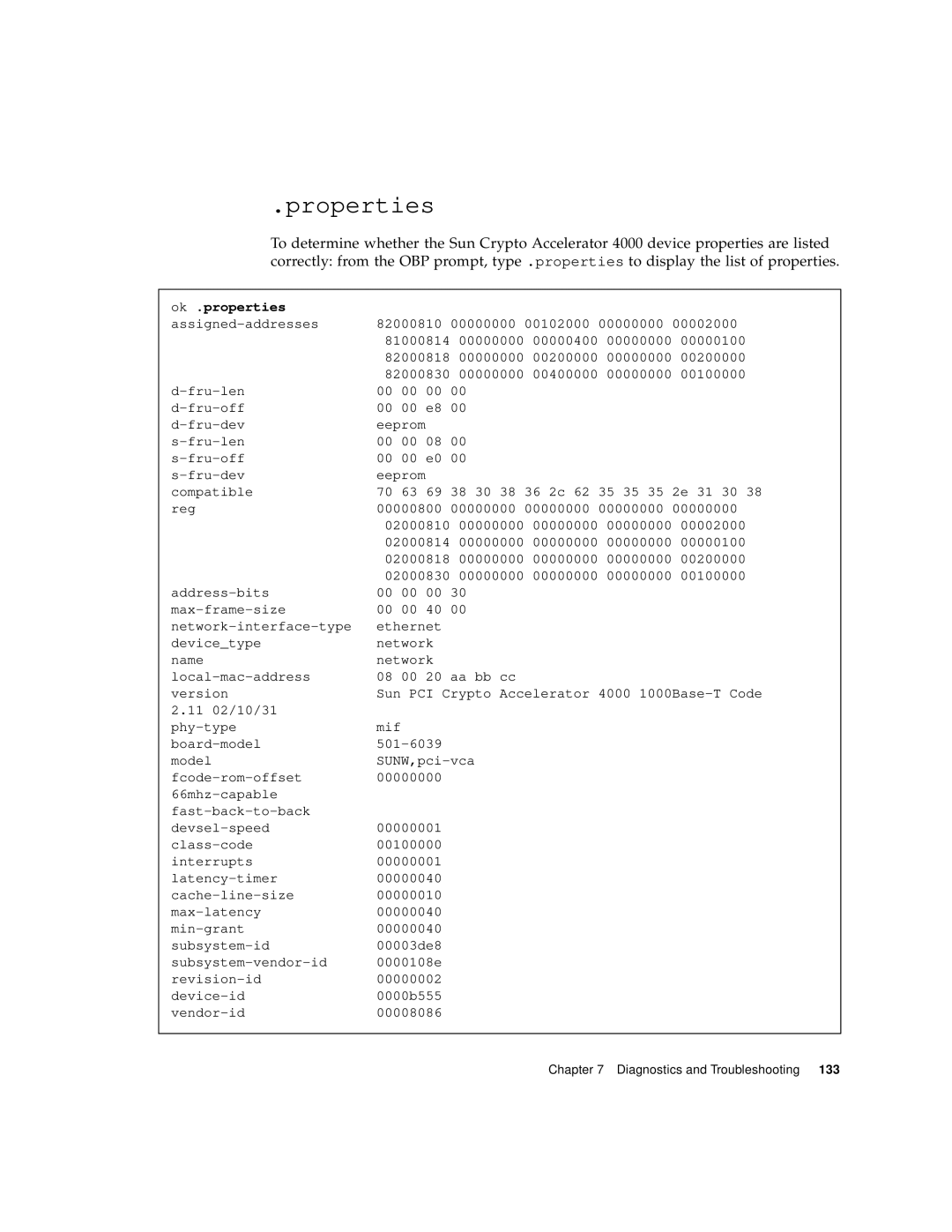 Sun Microsystems 4000 manual Properties 