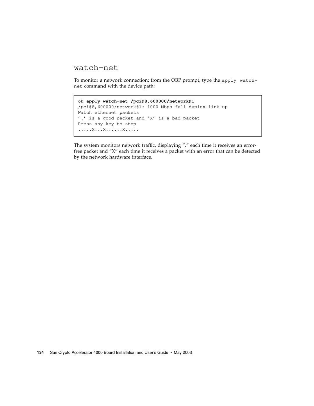 Sun Microsystems 4000 manual Watch-net 