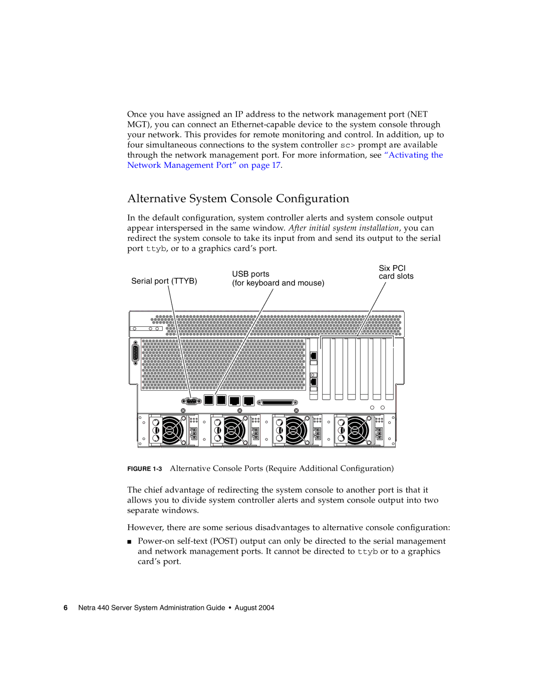 Sun Microsystems 440 Alternative System Console Configuration, 3Alternative Console Ports Require Additional Configuration 