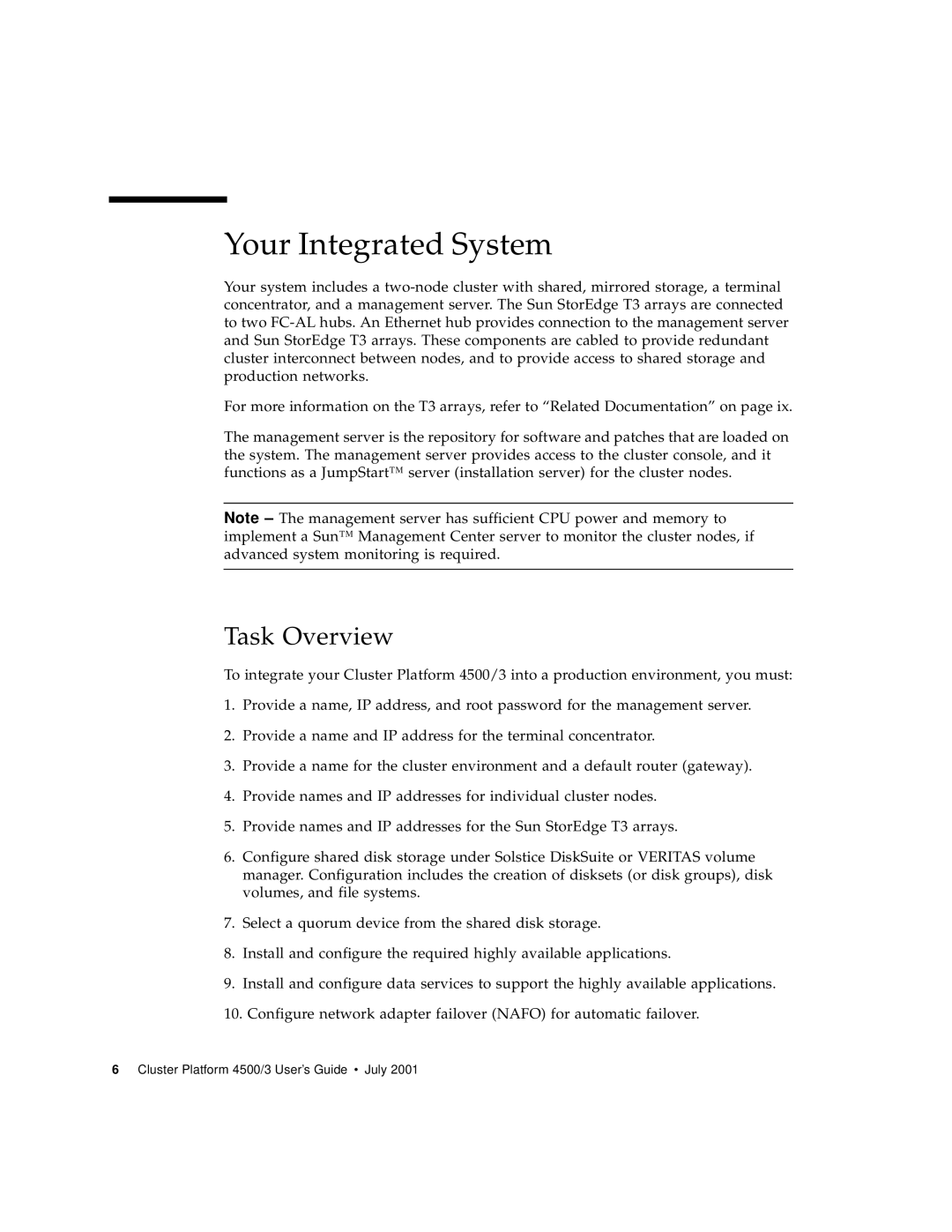 Sun Microsystems 4500/3 manual Your Integrated System, Task Overview 