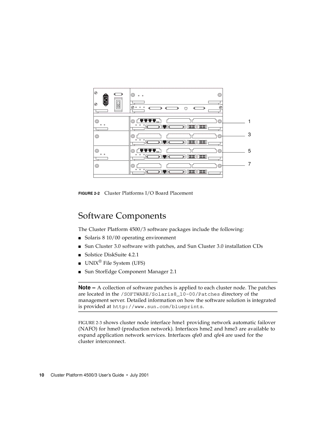 Sun Microsystems 4500/3 manual Software Components, 2Cluster Platforms I/O Board Placement 