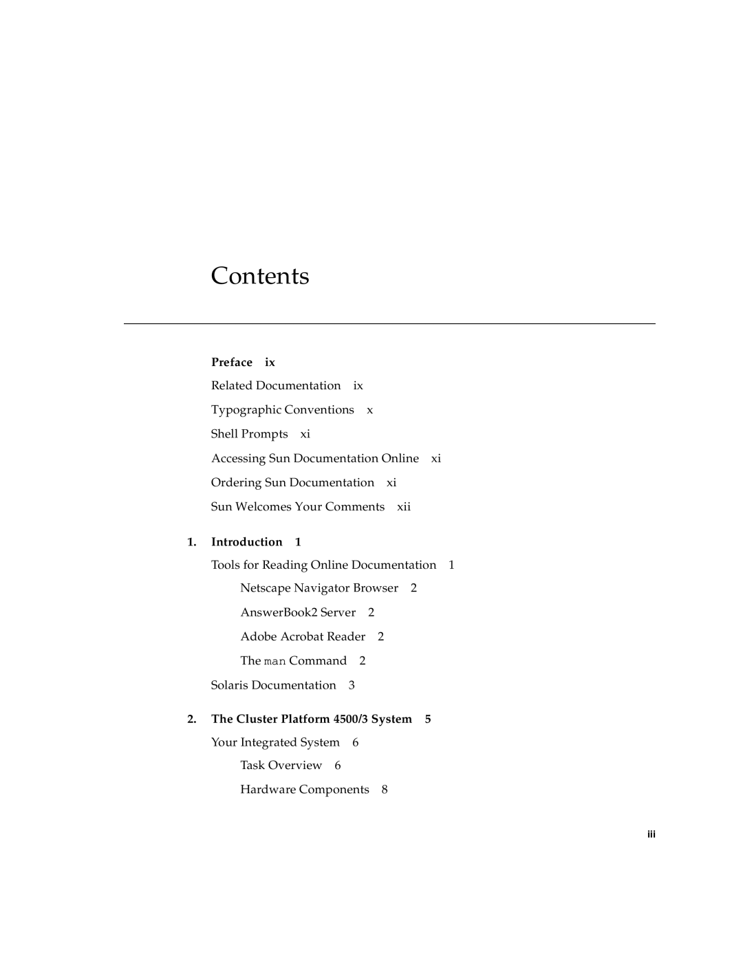 Sun Microsystems 4500/3 manual Contents 