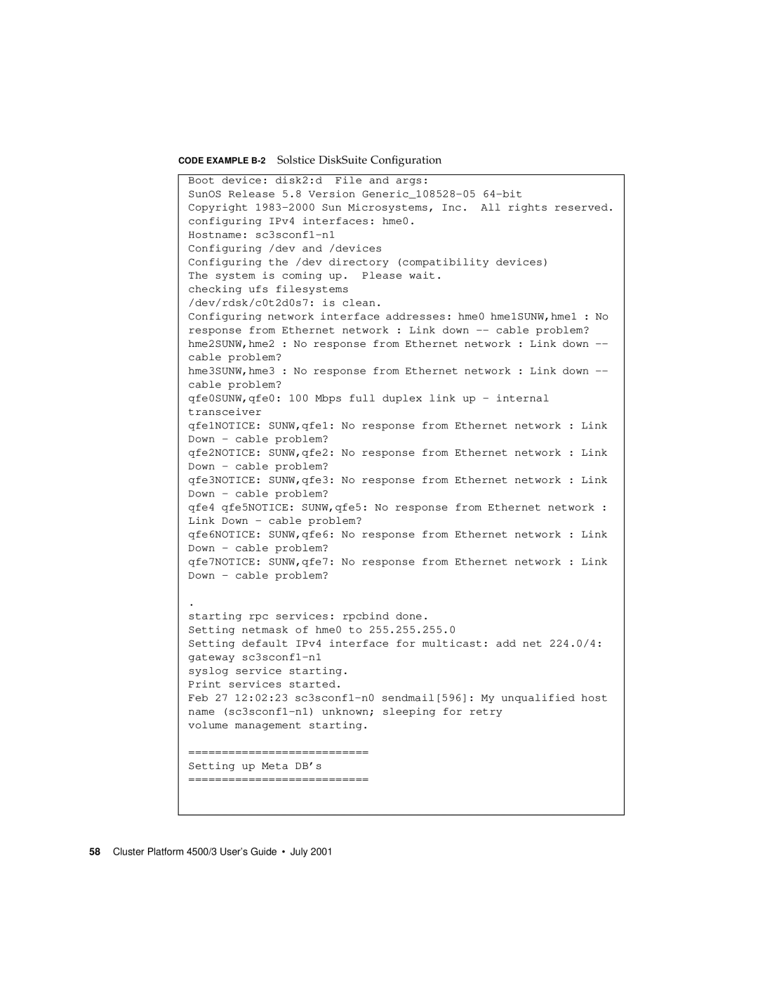 Sun Microsystems 4500/3 manual Checking ufs filesystems /dev/rdsk/c0t2d0s7 is clean 