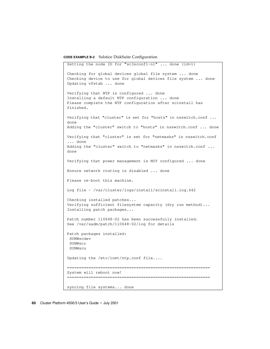 Sun Microsystems 4500/3 manual Code Example B-2Solstice DiskSuite Configuration 