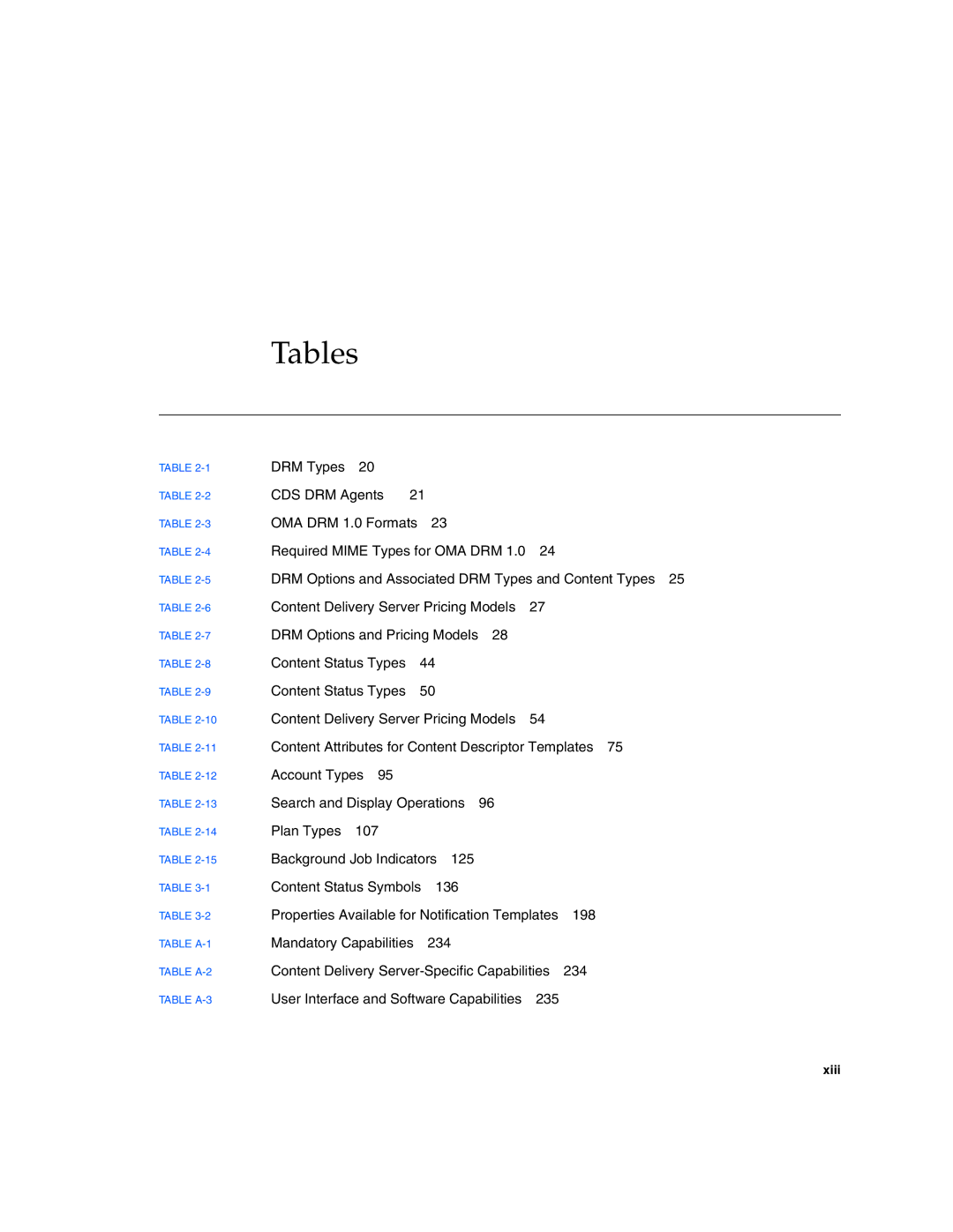 Sun Microsystems 5 manual Tables 