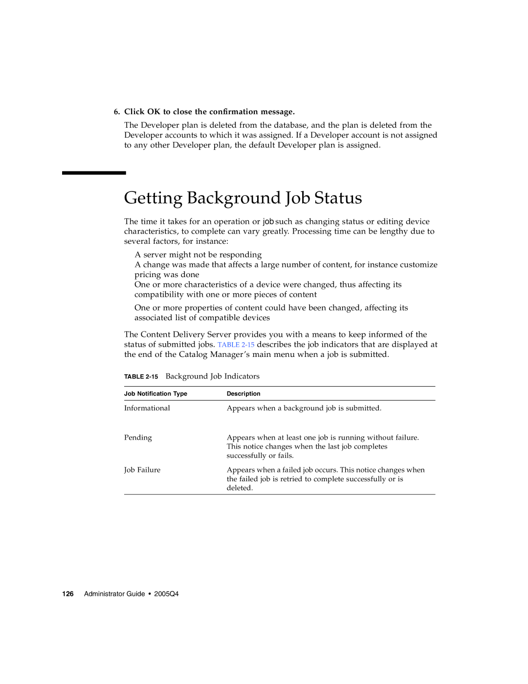 Sun Microsystems manual Getting Background Job Status, 15Background Job Indicators 