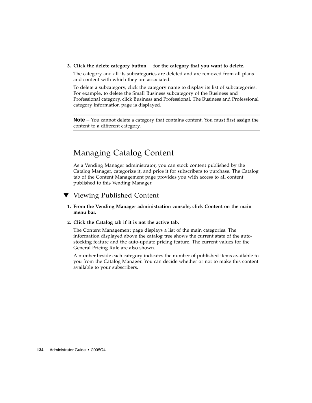 Sun Microsystems 5 manual Managing Catalog Content, Viewing Published Content 