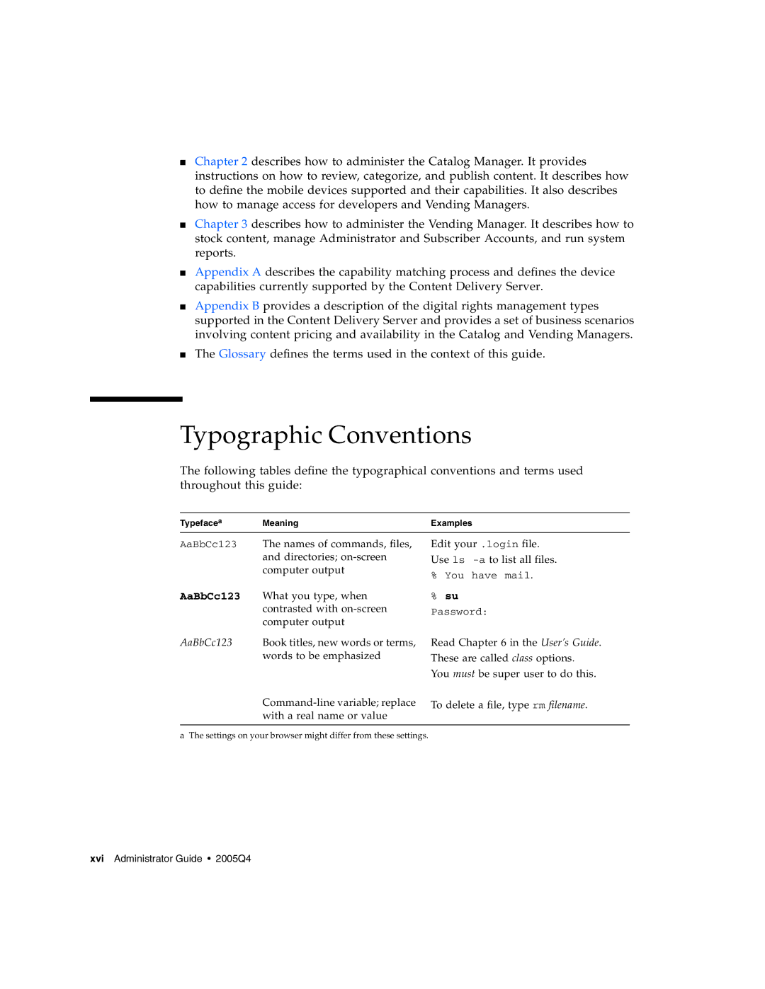 Sun Microsystems 5 manual Typographic Conventions 