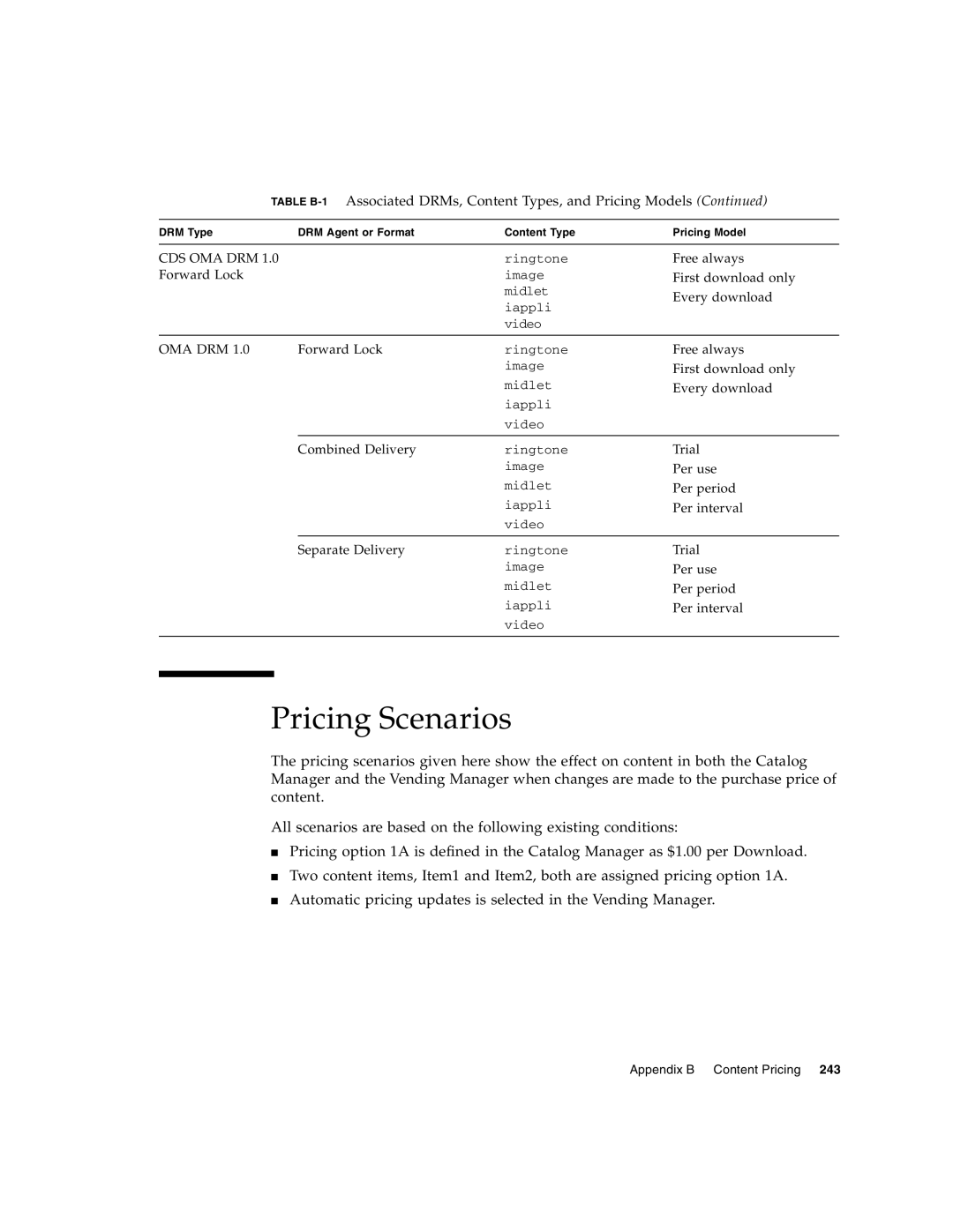 Sun Microsystems 5 manual Pricing Scenarios 