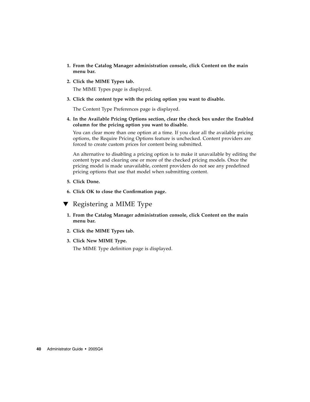 Sun Microsystems 5 manual Registering a Mime Type 