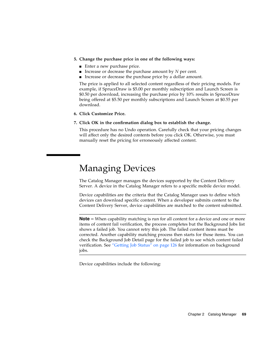 Sun Microsystems 5 manual Managing Devices, Change the purchase price in one of the following ways 