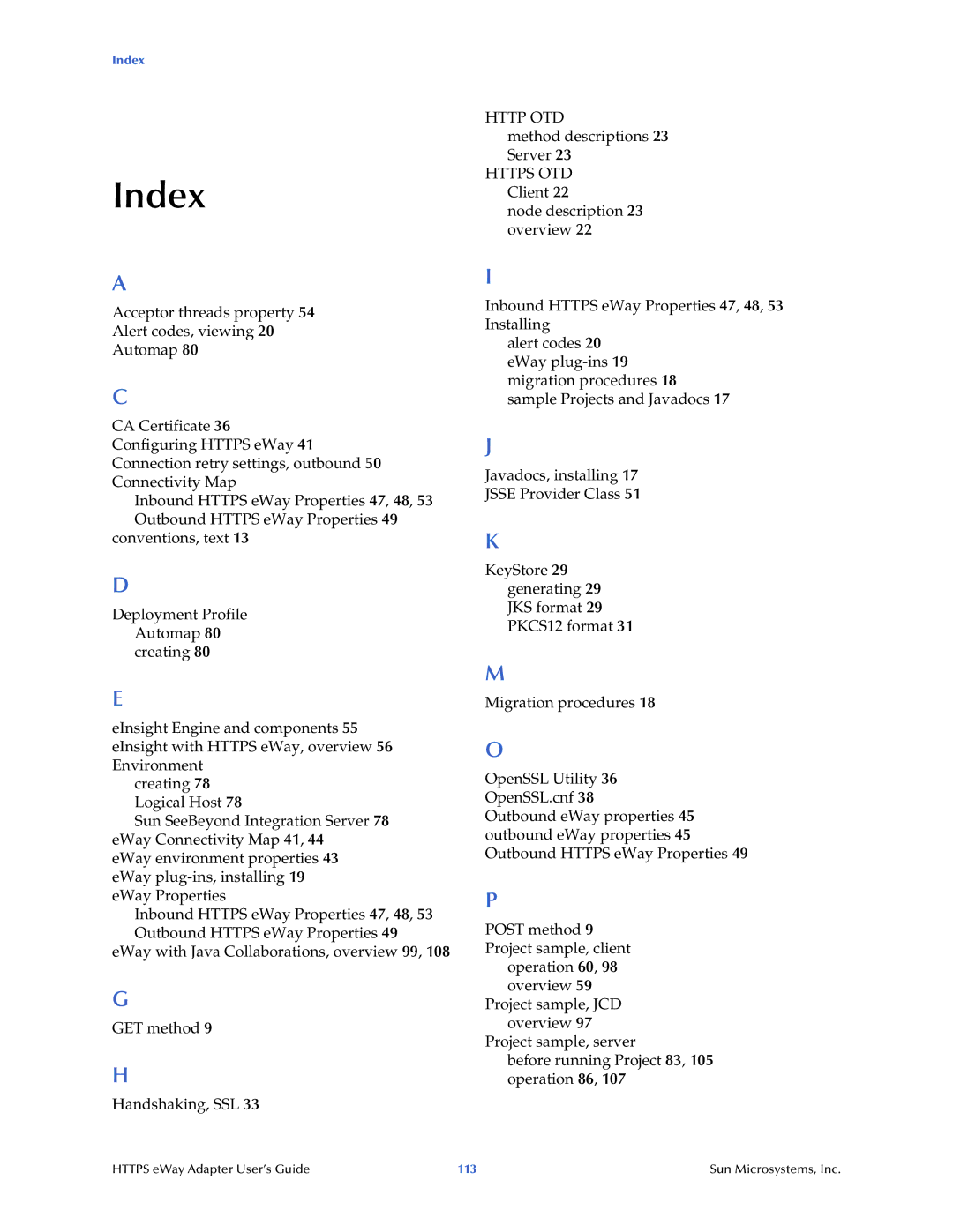 Sun Microsystems 5.1.1 manual Index 