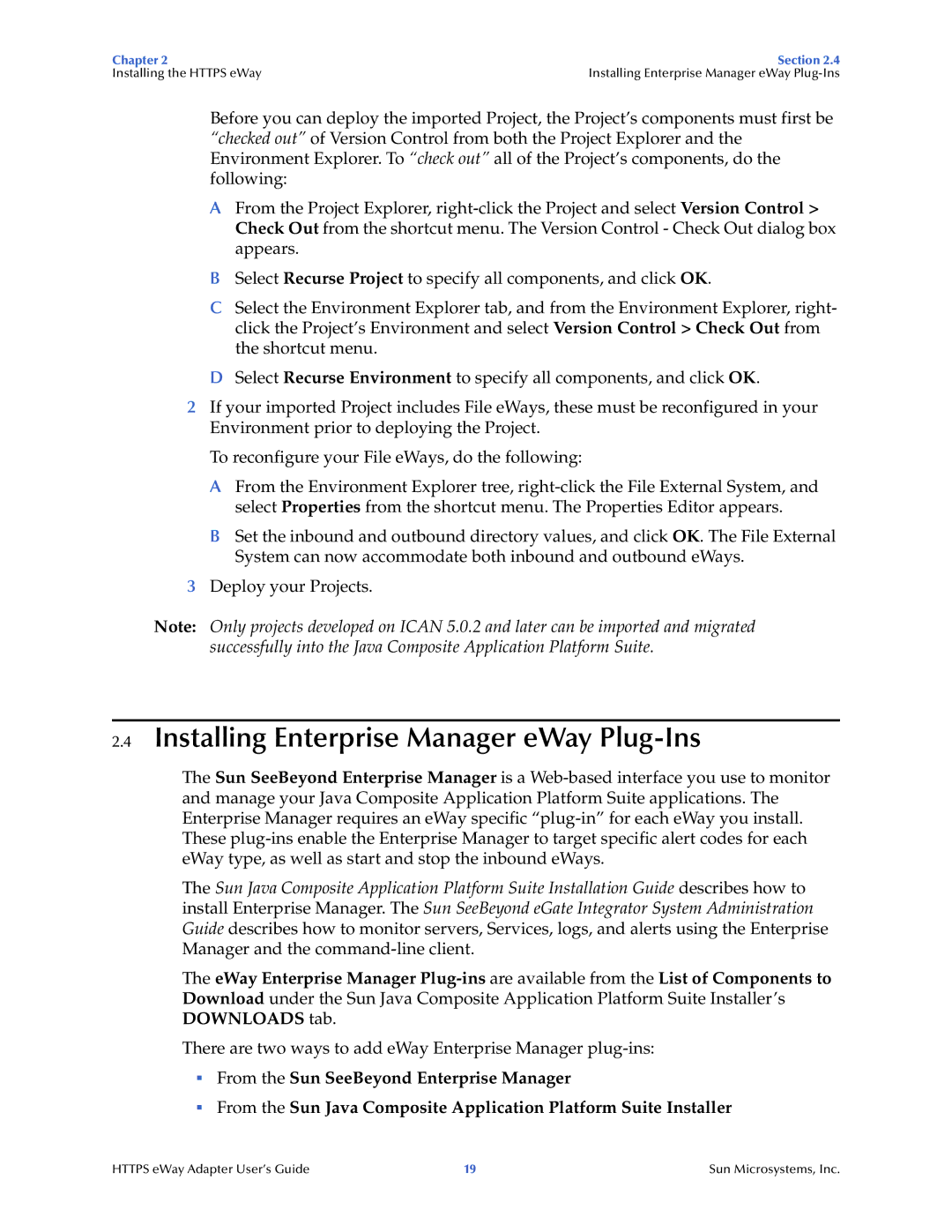 Sun Microsystems 5.1.1 manual Installing Enterprise Manager eWay Plug-Ins 